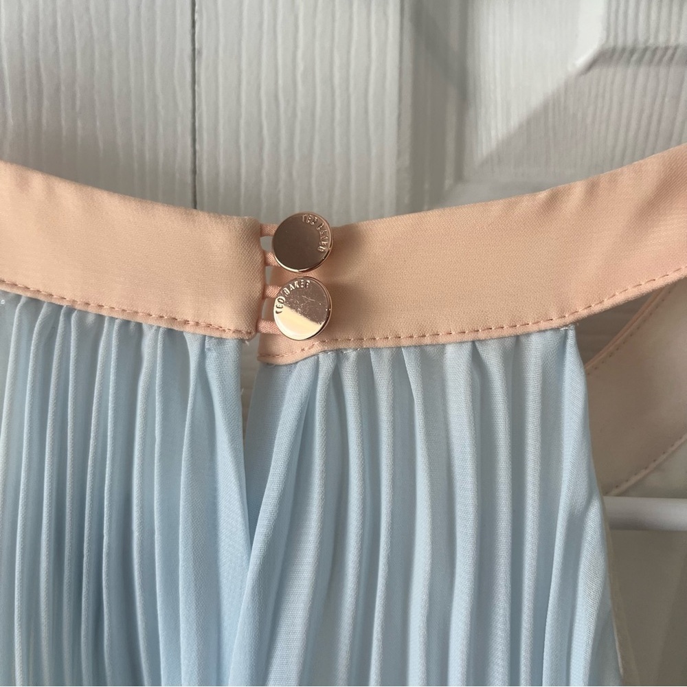 Ted Baker Lellia Colour Block  dress Light Blue Ted Size 2 - Picture 6 of 6